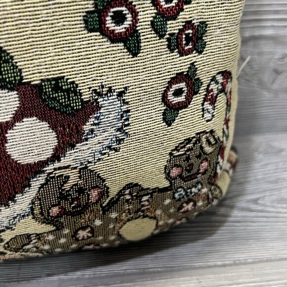 Vintage Mary Engelbreit Christmas Girl Tapestry Pillow 15” Square Rare! READ - Picture 8 of 10